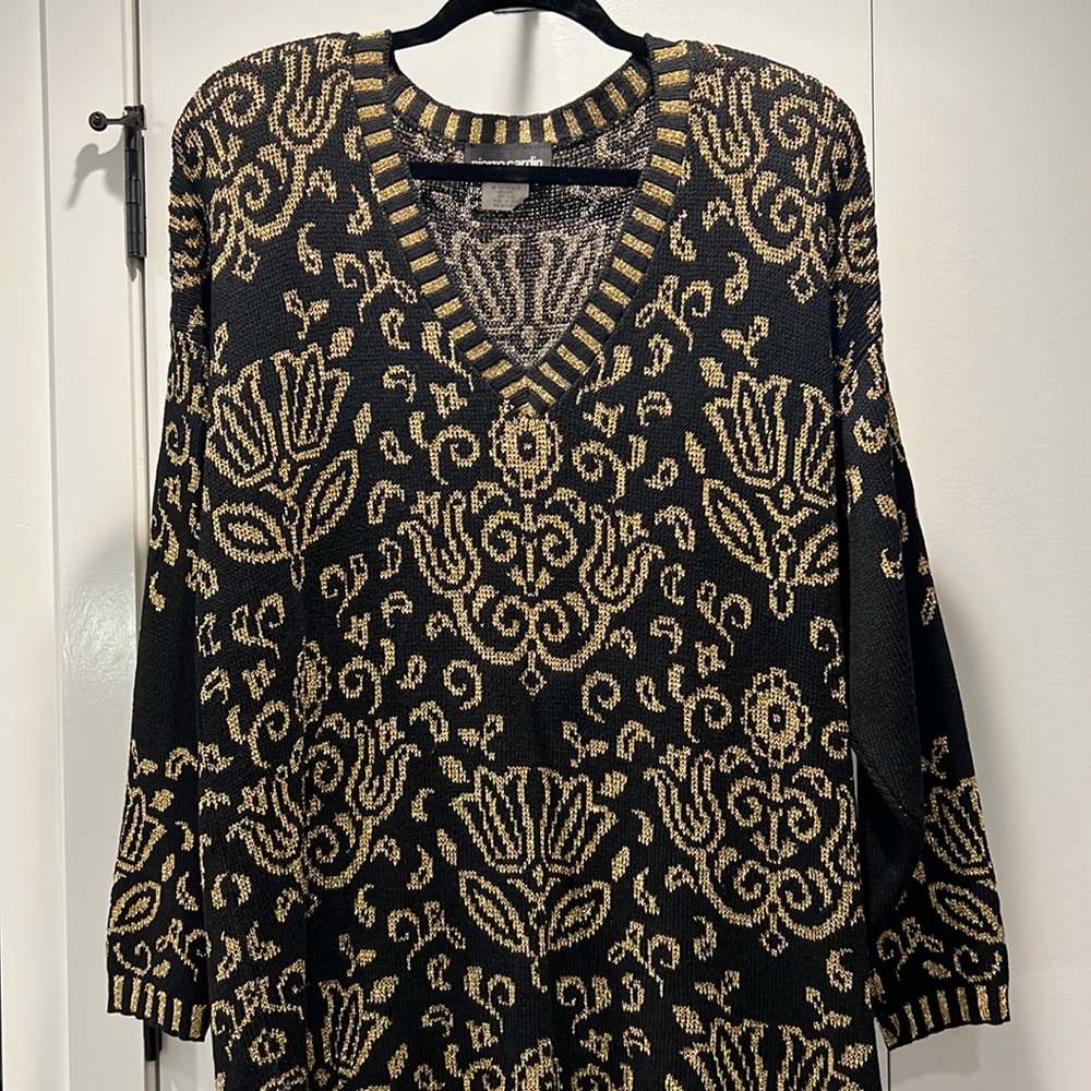 Vintage 80’s Pierre Cardin knit gold dress